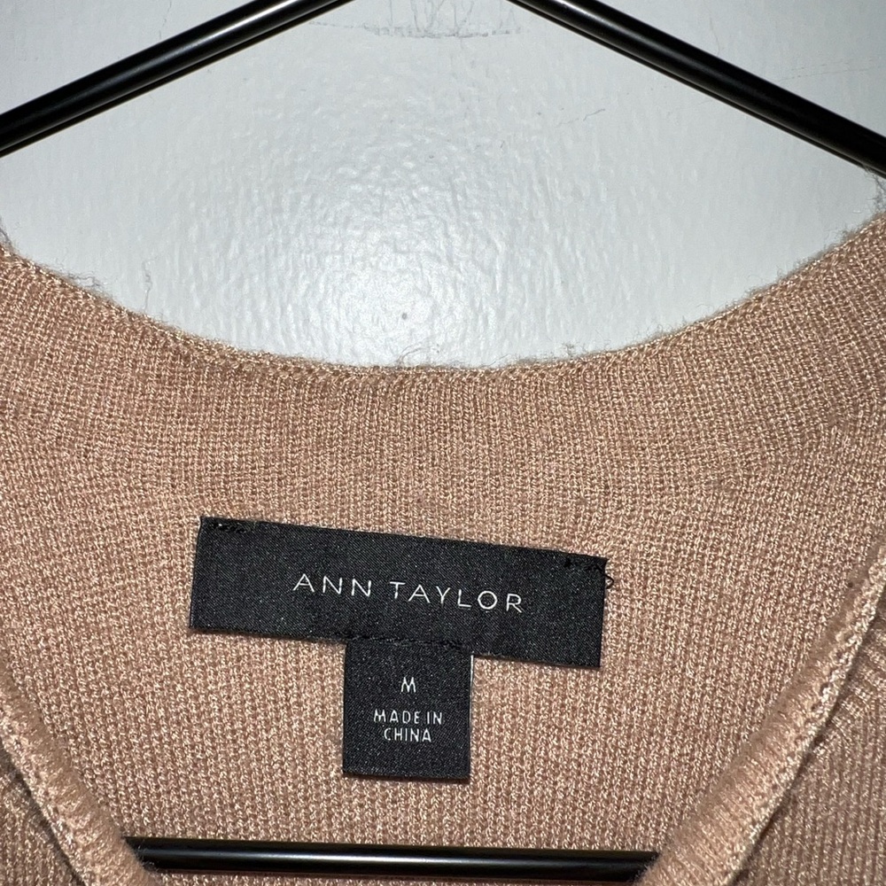 Ann Taylor Tan and White Midi Dress - Picture 3 of 6